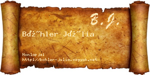 Böhler Júlia névjegykártya